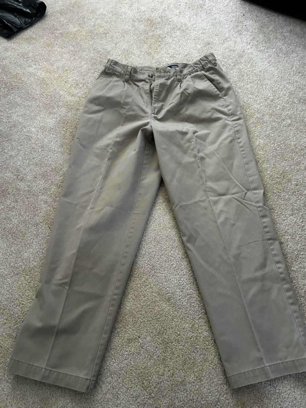 Basic Editions Khaki Pants 36x32 Pleated